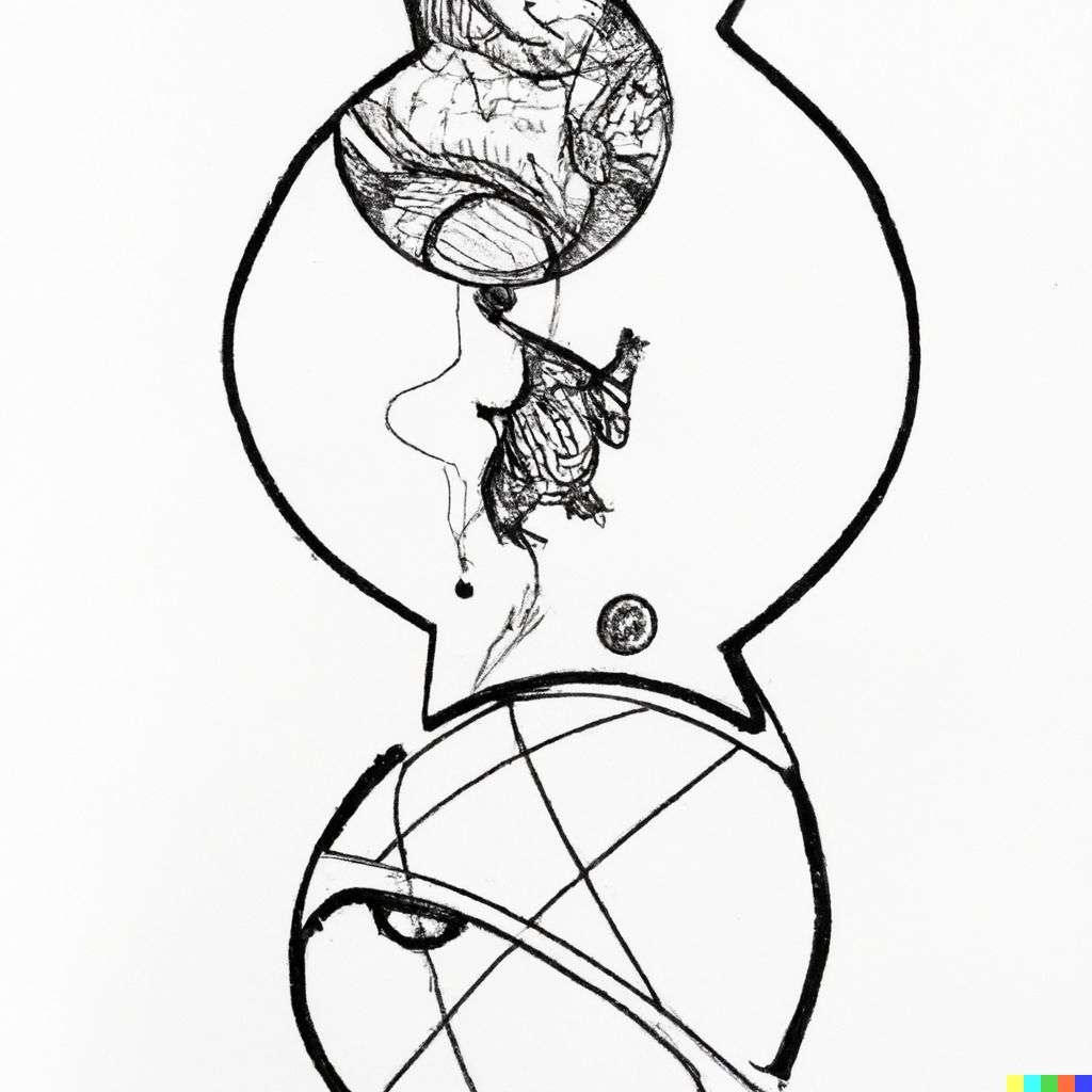 the discovery of gravity, zentangle drawing
